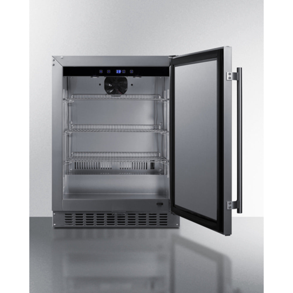 Summit Appliance Shallow Depth Series 24" Stainless Steel Built-In All-Refrigerator