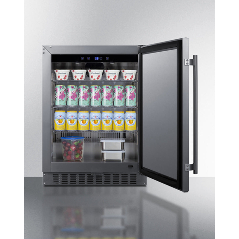 Summit Appliance Shallow Depth Series 24" Stainless Steel Built-In All-Refrigerator