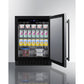 Summit Appliance Shallow Depth Series 24" Stainless Steel/Black Finish Built-In All-Refrigerator