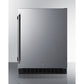 Summit Appliance Shallow Depth Series 24" Stainless Steel/Black Finish Built-In All-Refrigerator