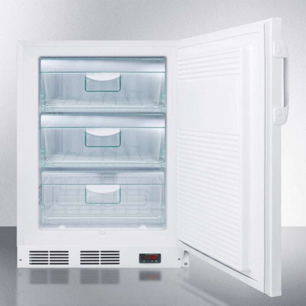 Summit Appliance VAC Series 24" 3 cu.ft. White Finish Built-In All-Freezer with NIST Calibrated Temp Display - ADA Compliant