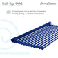 Swiss Madison 21" x 13" Navy Blue Silicone Roll Up Kitchen Grid Sink