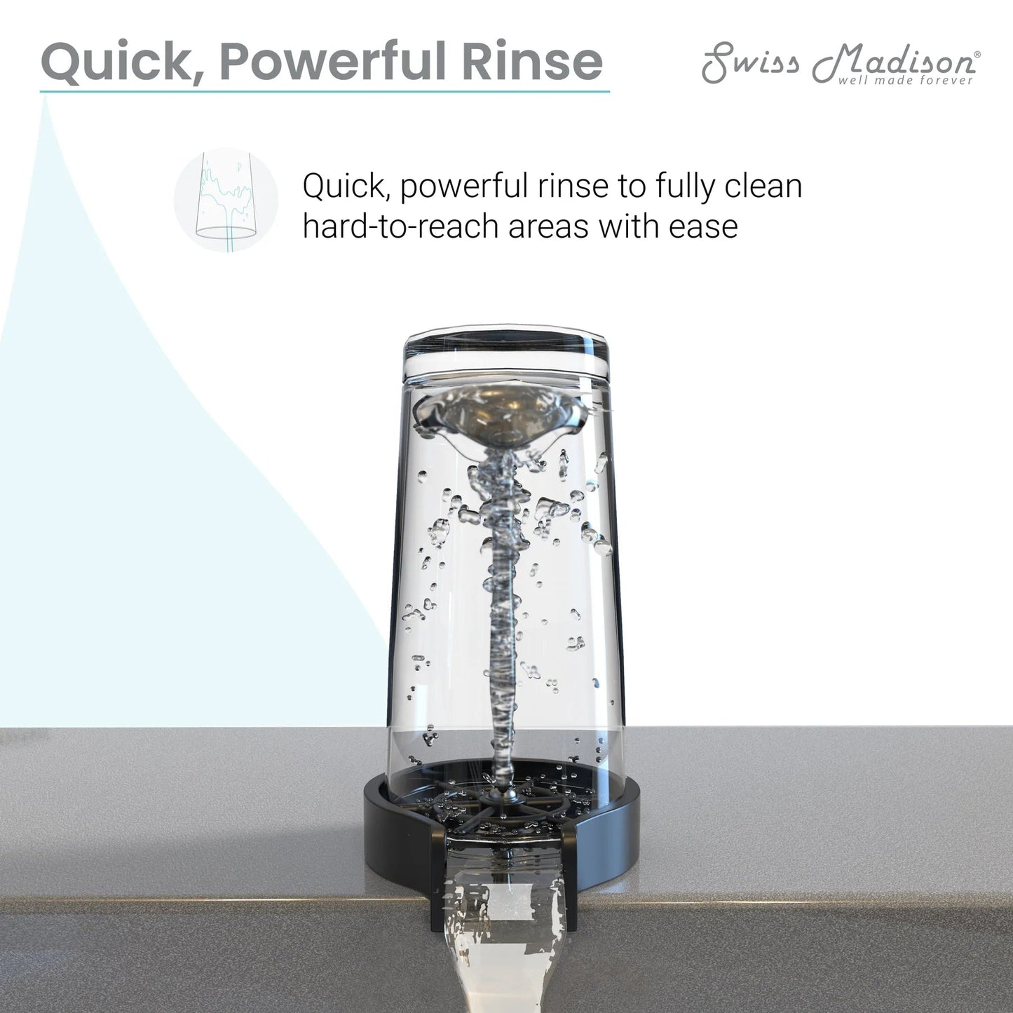 Swiss Madison 5" Black Glass Rinser For Kitchen Sink