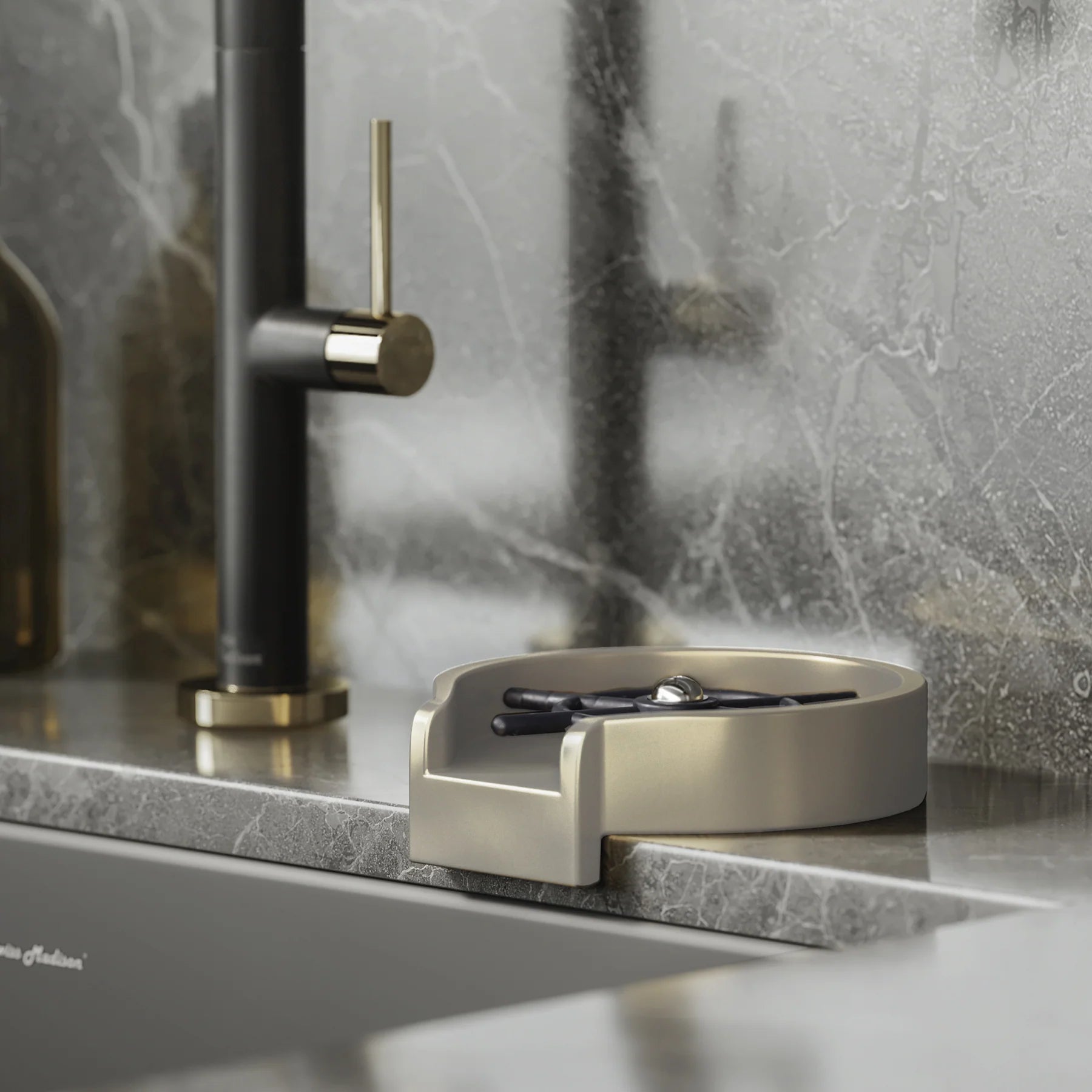 Swiss Madison 5" Gold Glass Rinser For Kitchen Sink