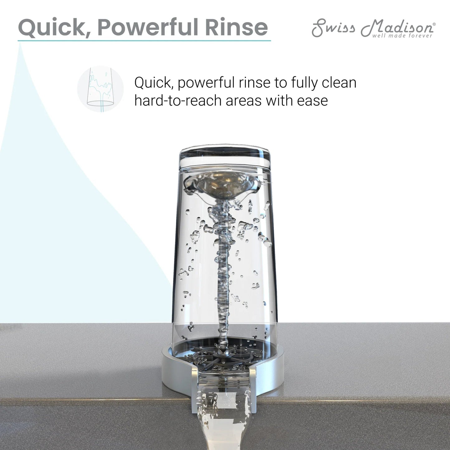 Swiss Madison 5" Silver Glass Rinser For Kitchen Sink