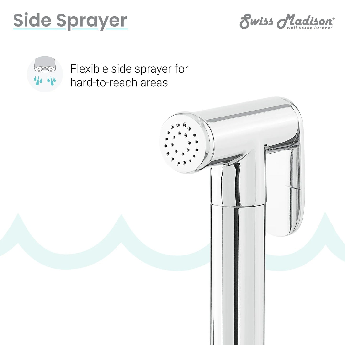 Swiss Madison Avallon Pro 8" Four Hole Chrome Bridge Kitchen Faucet With Side Sprayer