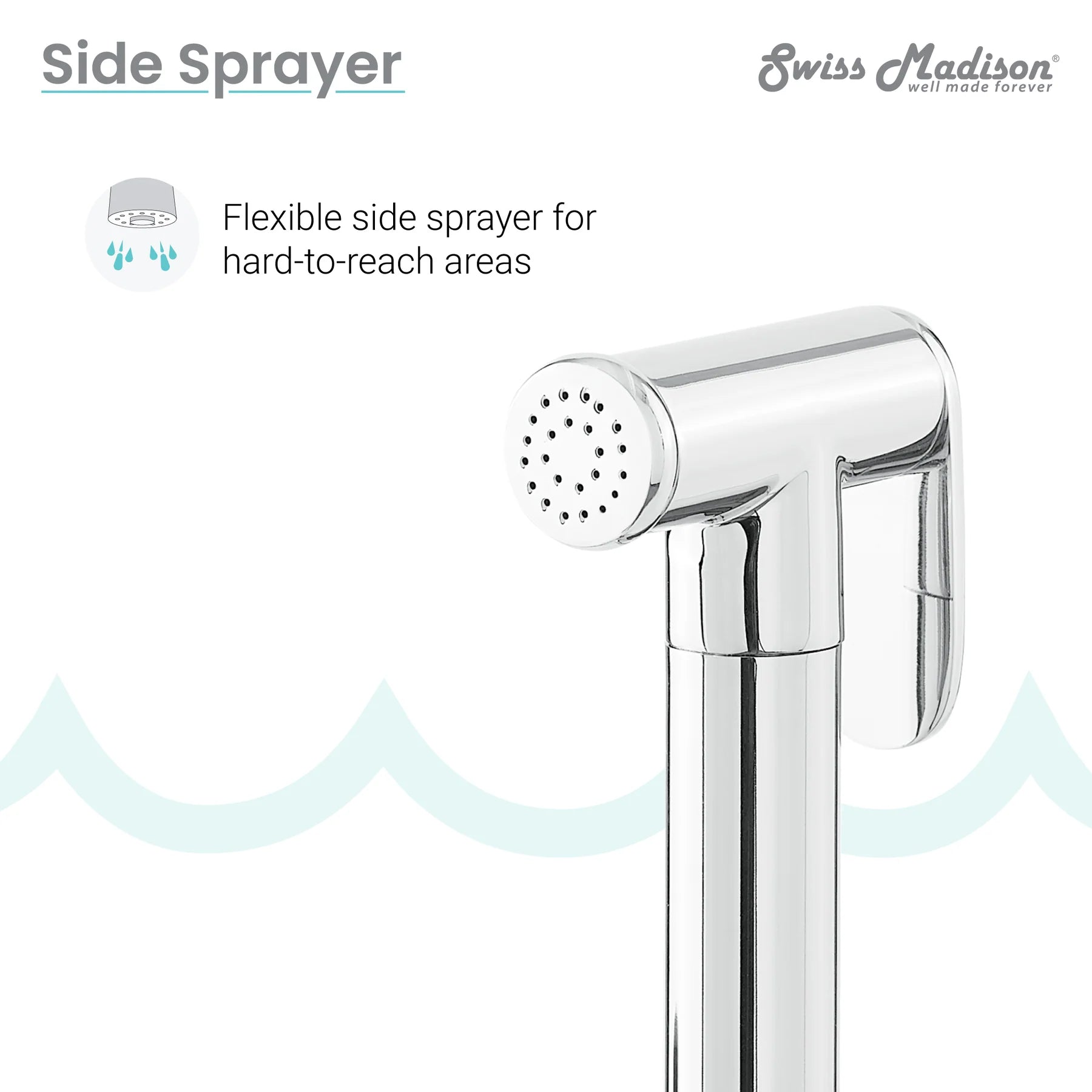 Swiss Madison Avallon Pro 8" Four Hole Chrome Bridge Kitchen Faucet With Side Sprayer