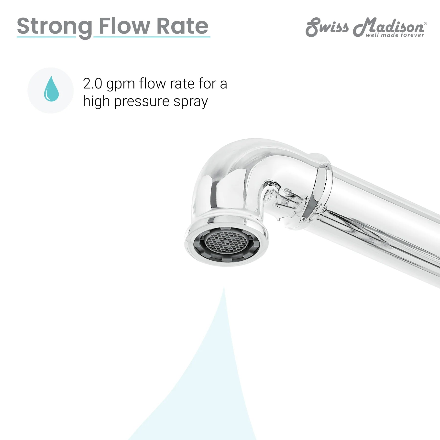 Swiss Madison Avallon Pro 8" Four Hole Chrome Bridge Kitchen Faucet With Side Sprayer