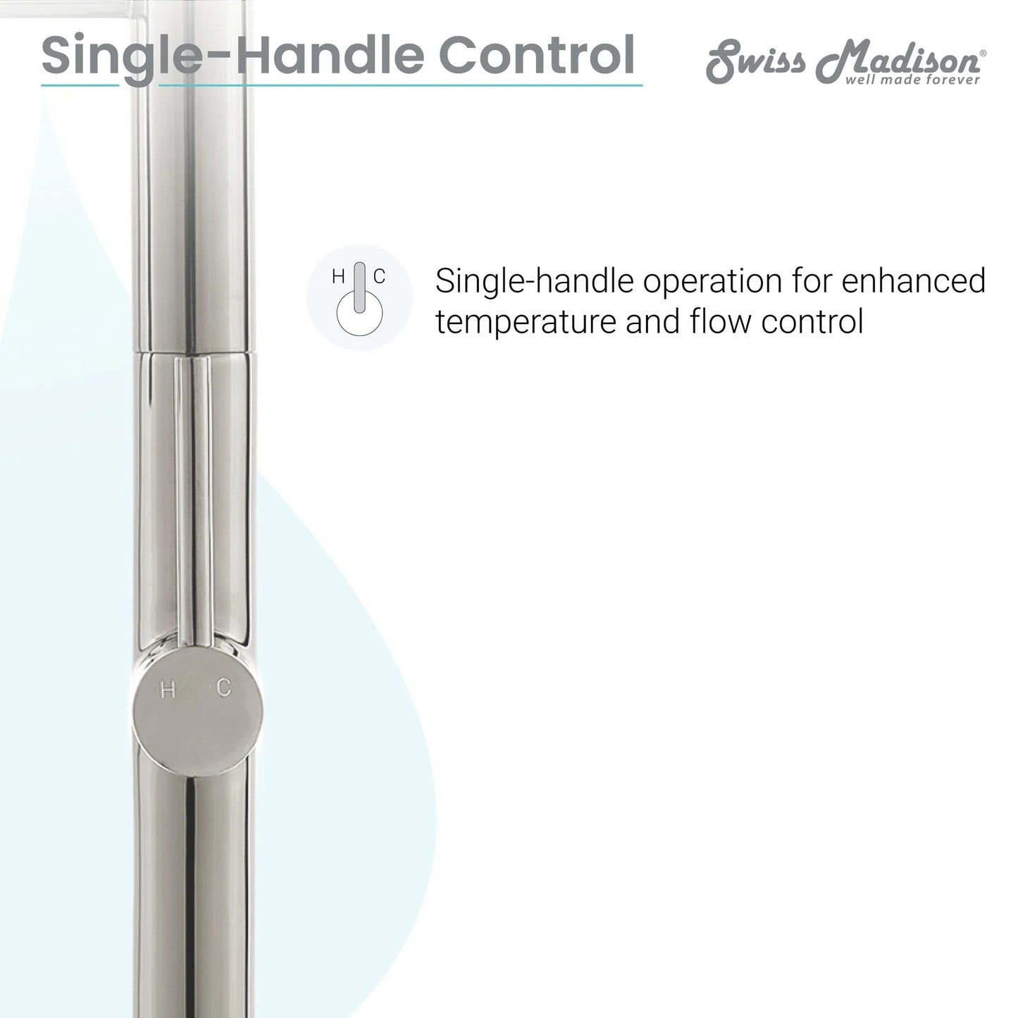 Swiss Madison Chalet 22" Single Handle Brushed Nickel Kitchen Faucet With 360 Swivel and Pull-Out Spray