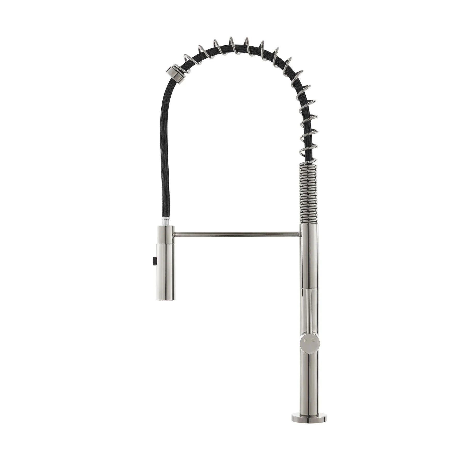 Swiss Madison Chalet 22" Single Handle Brushed Nickel Kitchen Faucet With 360 Swivel and Pull-Out Spray