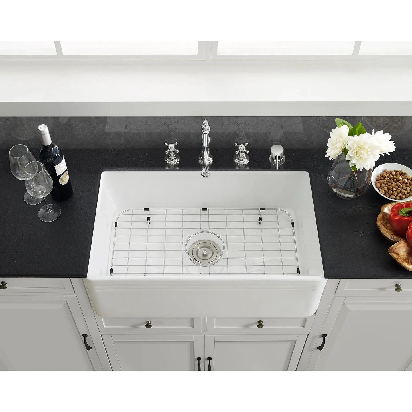 Swiss Madison Delice 30" Single White Ceramic Farmhouse Kitchen Sink