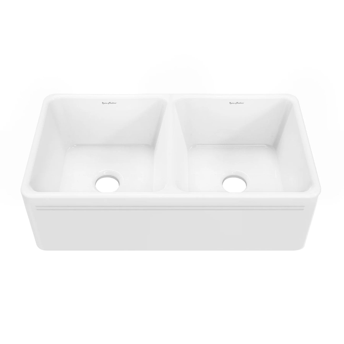 Swiss Madison Delice 33 Double White Ceramic Farmhouse Kitchen Sink