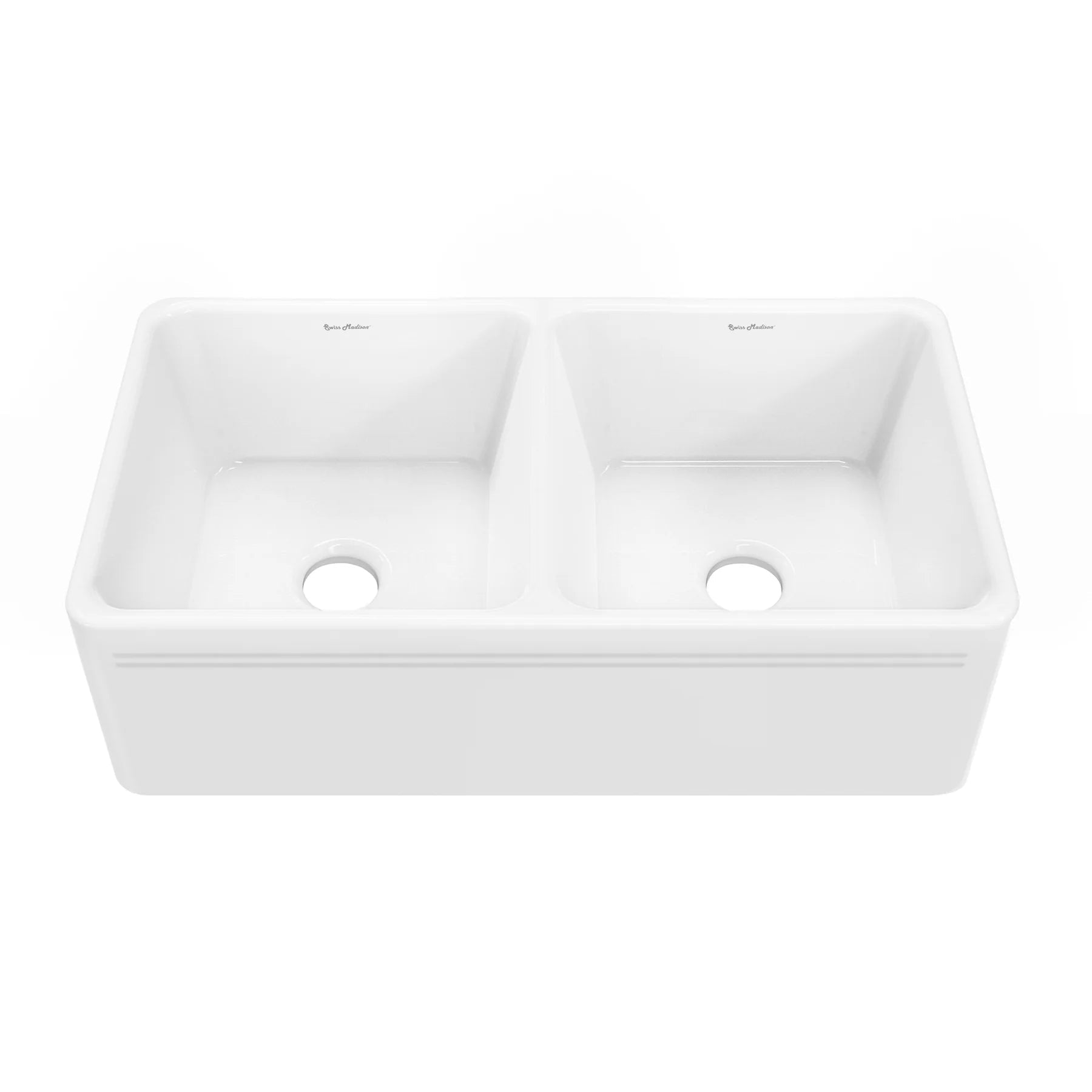 Swiss Madison Delice 33" Double White Ceramic Farmhouse Kitchen Sink