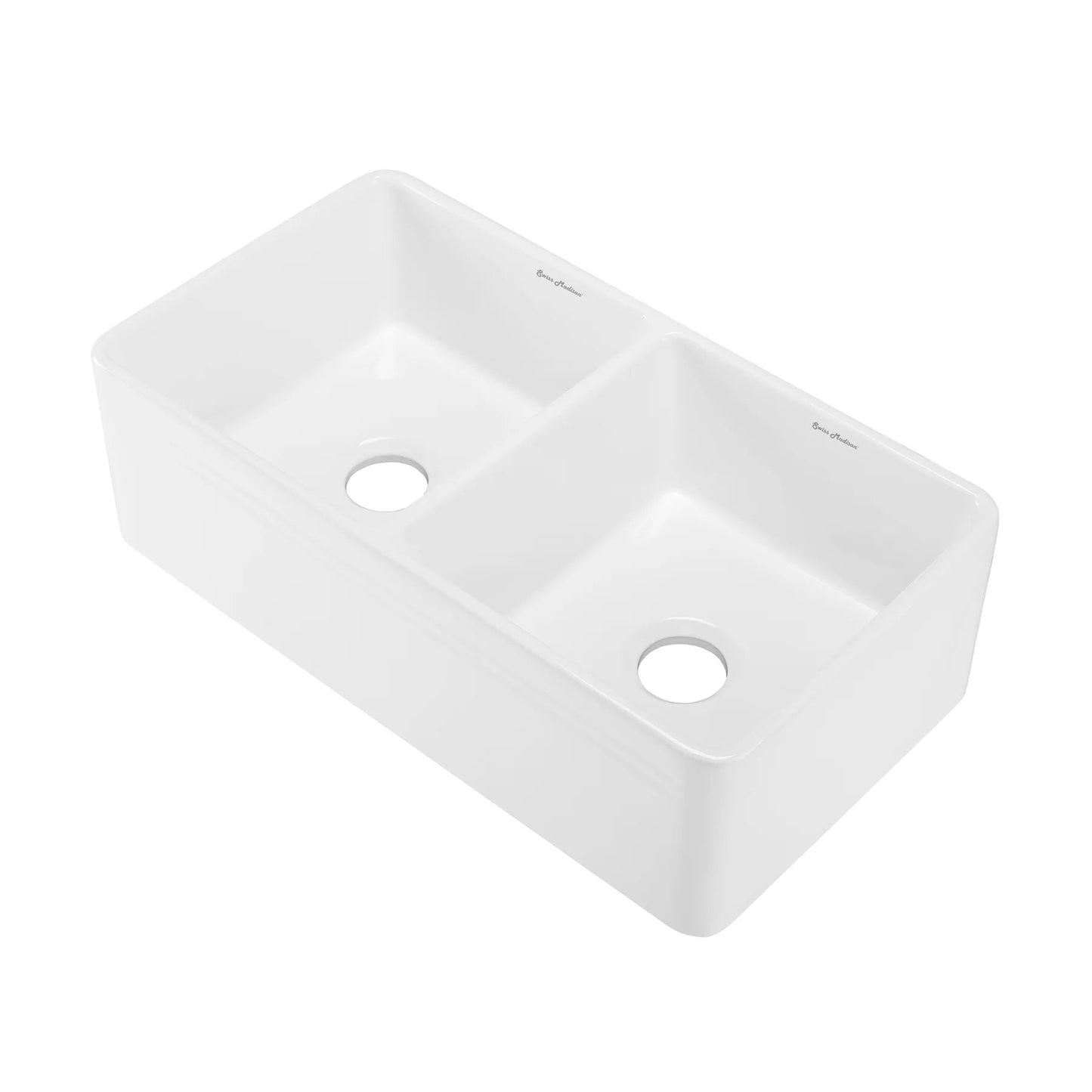 Swiss Madison Delice 33 Double White Ceramic Farmhouse Kitchen Sink