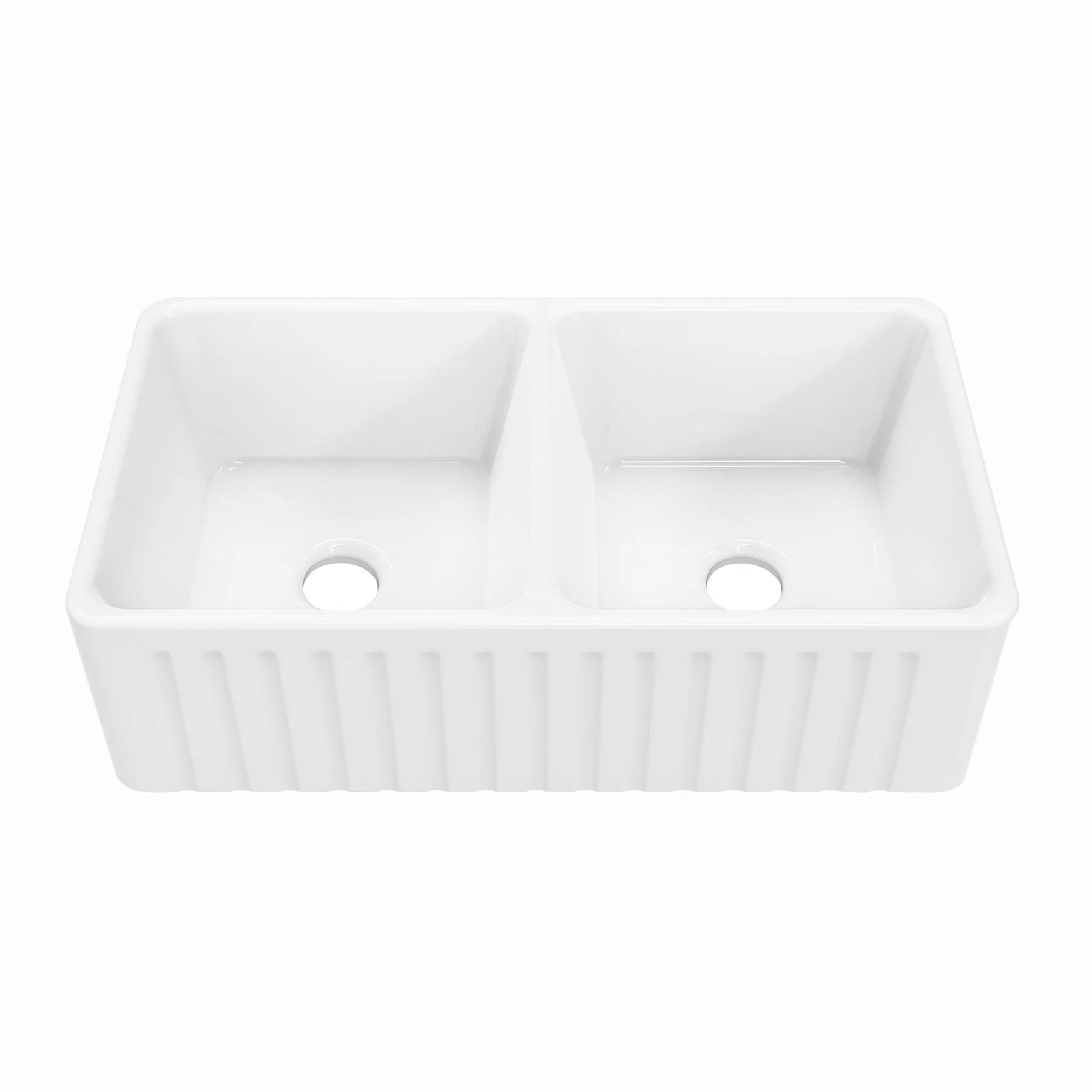 Swiss Madison Delice 33" Double White Ceramic Farmhouse Kitchen Sink