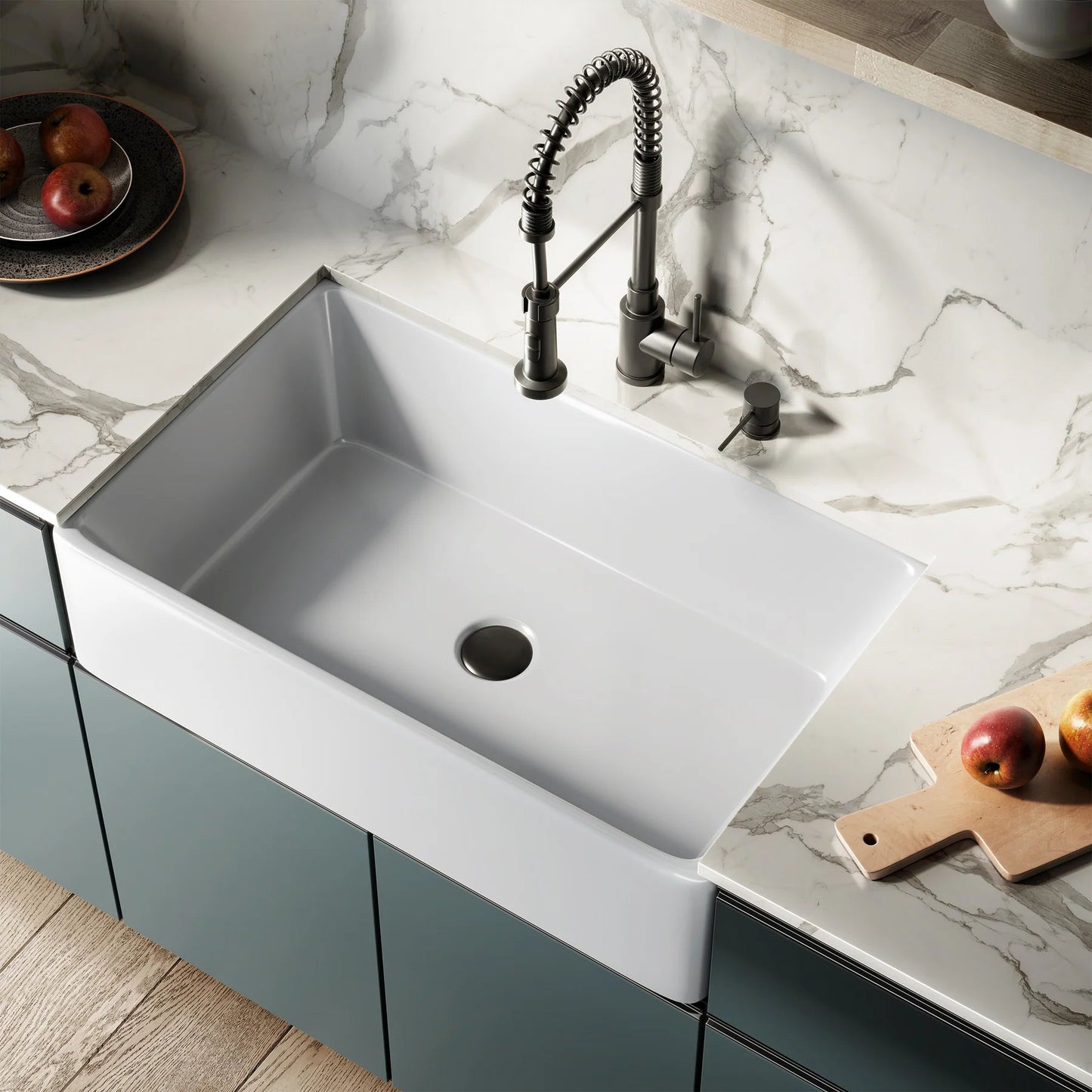 Swiss Madison Élégance 33" Single White Ceramic Farmhouse Kitchen Sink