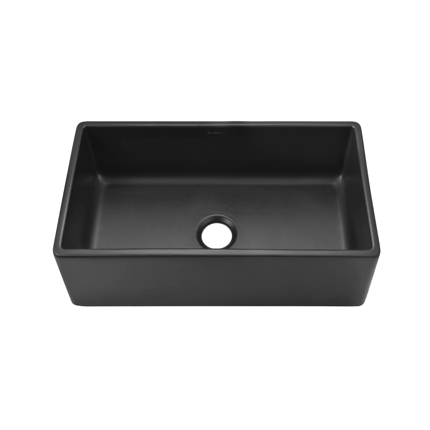 Swiss Madison Lyon 30" Single Matte Black Fireclay Farmhouse Kitchen Sink