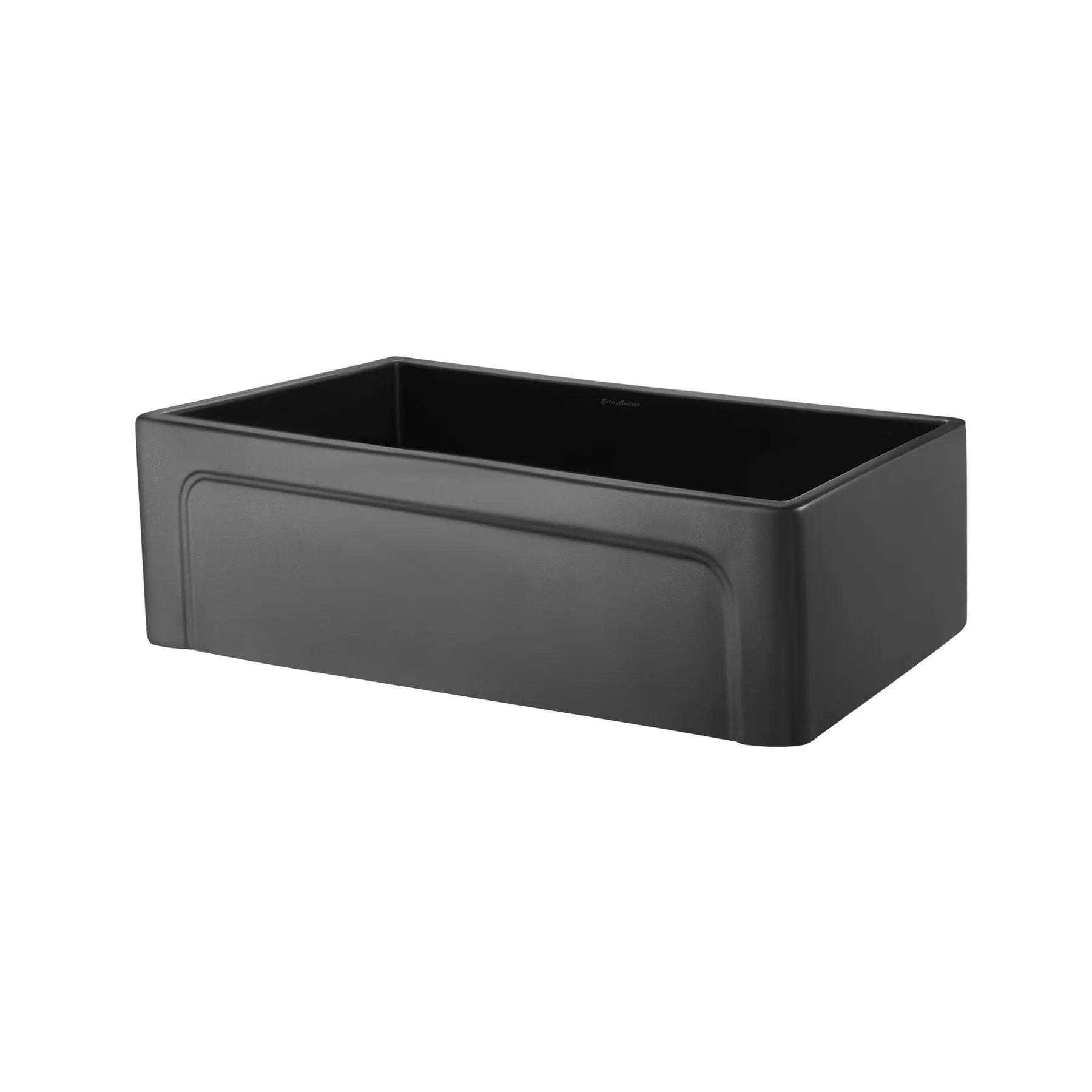 Swiss Madison Lyon 30" Single Matte Black Fireclay Farmhouse Kitchen Sink