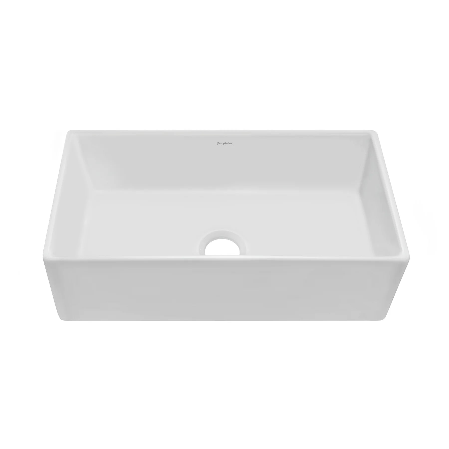 Swiss Madison Lyon 33" Single White Fireclay Farmhouse Kitchen Sink