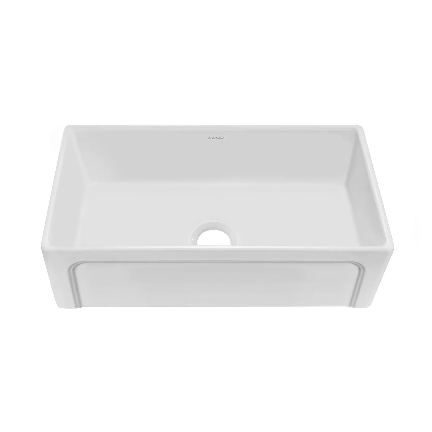 Swiss Madison Lyon 33" Single White Fireclay Farmhouse Kitchen Sink