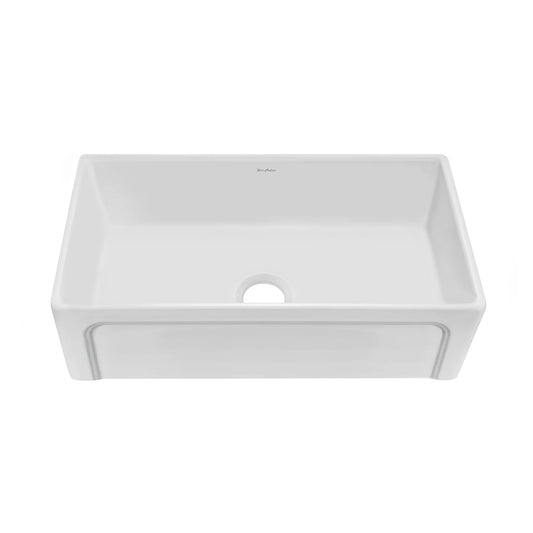 Swiss Madison Lyon 33" Single White Fireclay Farmhouse Kitchen Sink