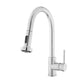 Swiss Madison Nouvet 15" Single Handle Chrome Kitchen Faucet With 360 Swivel and Pull-Out Spray