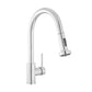 Swiss Madison Nouvet 15" Single Handle Chrome Kitchen Faucet With 360 Swivel and Pull-Out Spray