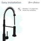 Swiss Madison Nouvet 19" Single Handle Matte Black Kitchen Faucet With 360 Swivel and Pull-Out Spray