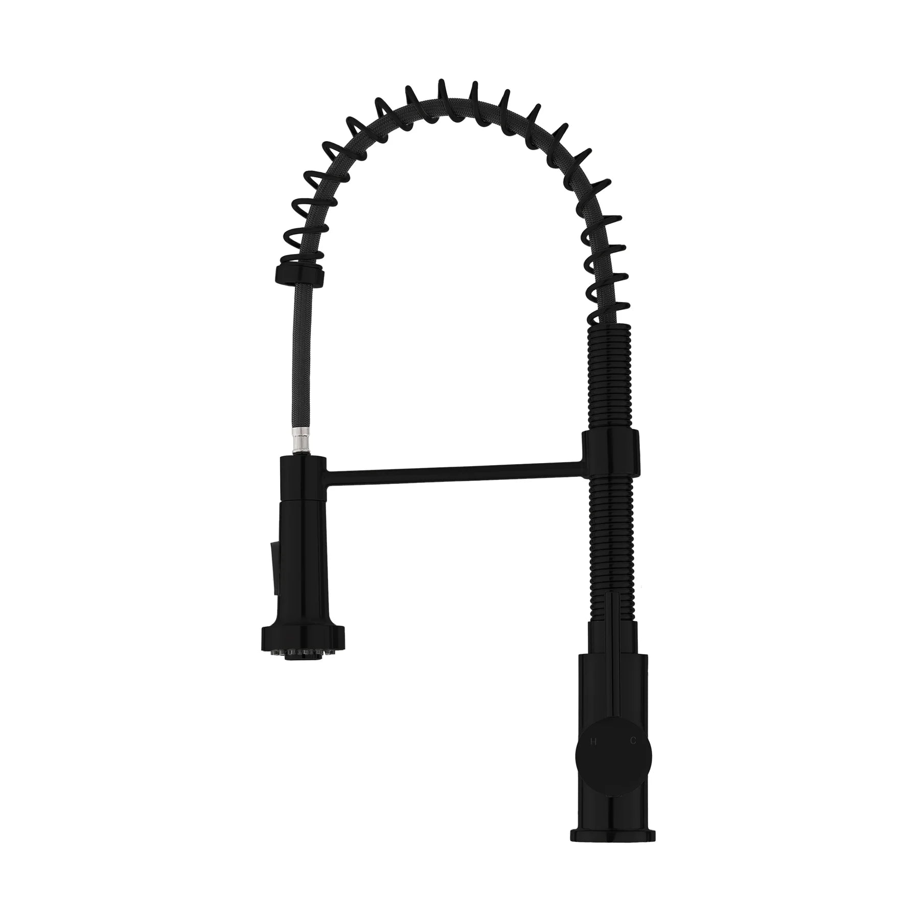 Swiss Madison Nouvet 19" Single Handle Matte Black Kitchen Faucet With 360 Swivel and Pull-Out Spray