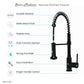 Swiss Madison Nouvet 19" Single Handle Matte Black Kitchen Faucet With 360 Swivel and Pull-Out Spray