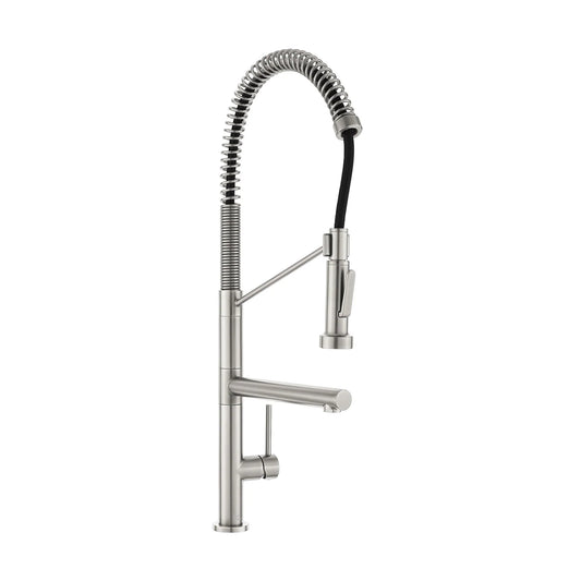Swiss Madison Nouvet 25" Single Hole Brushed Nickel Pull-Down Kitchen Faucet With Pot Filler