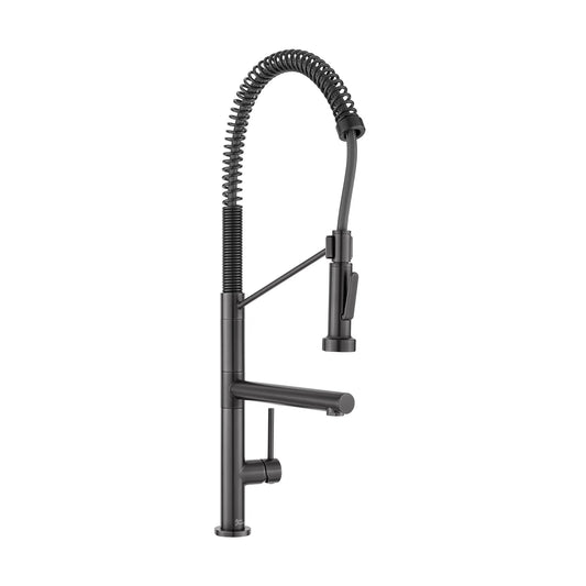 Swiss Madison Nouvet 25" Single Hole Gunmetal Gray Pull-Down Kitchen Faucet With Pot Filler