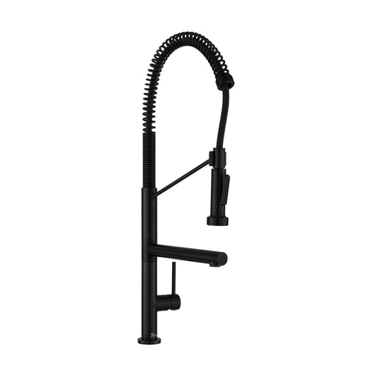 Swiss Madison Nouvet 25" Single Hole Matte Black Pull-Down Kitchen Faucet With Pot Filler