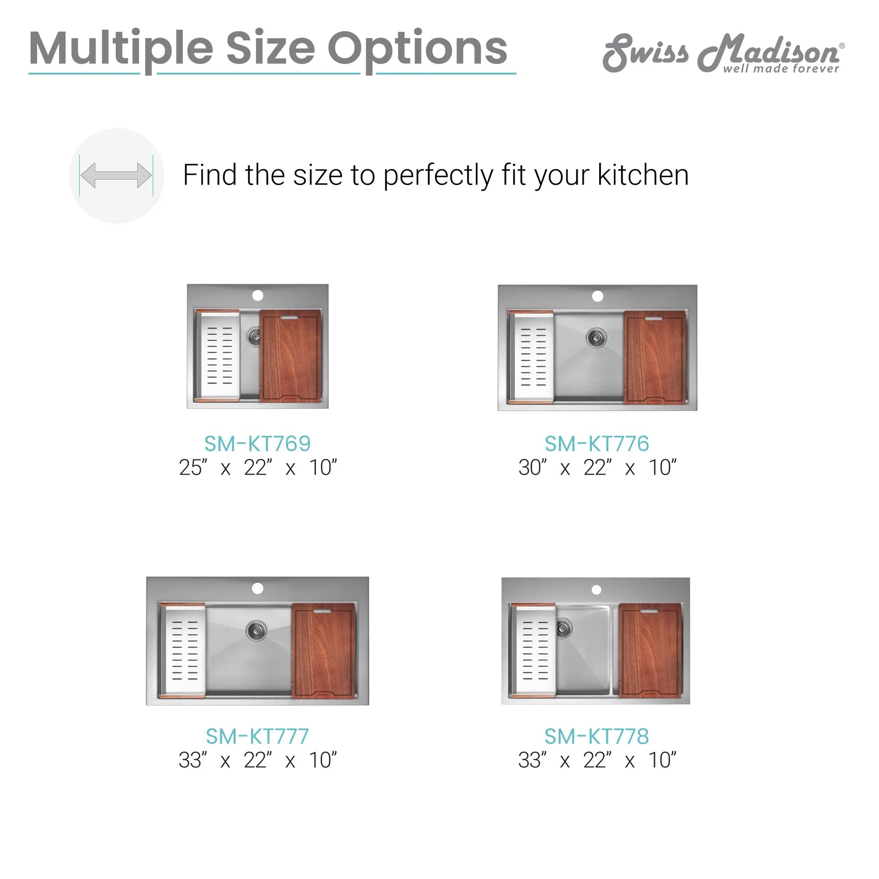 Swiss Madison Ravi 30" Single Stainless Steel Top-Mount Kitchen Workstation Sink