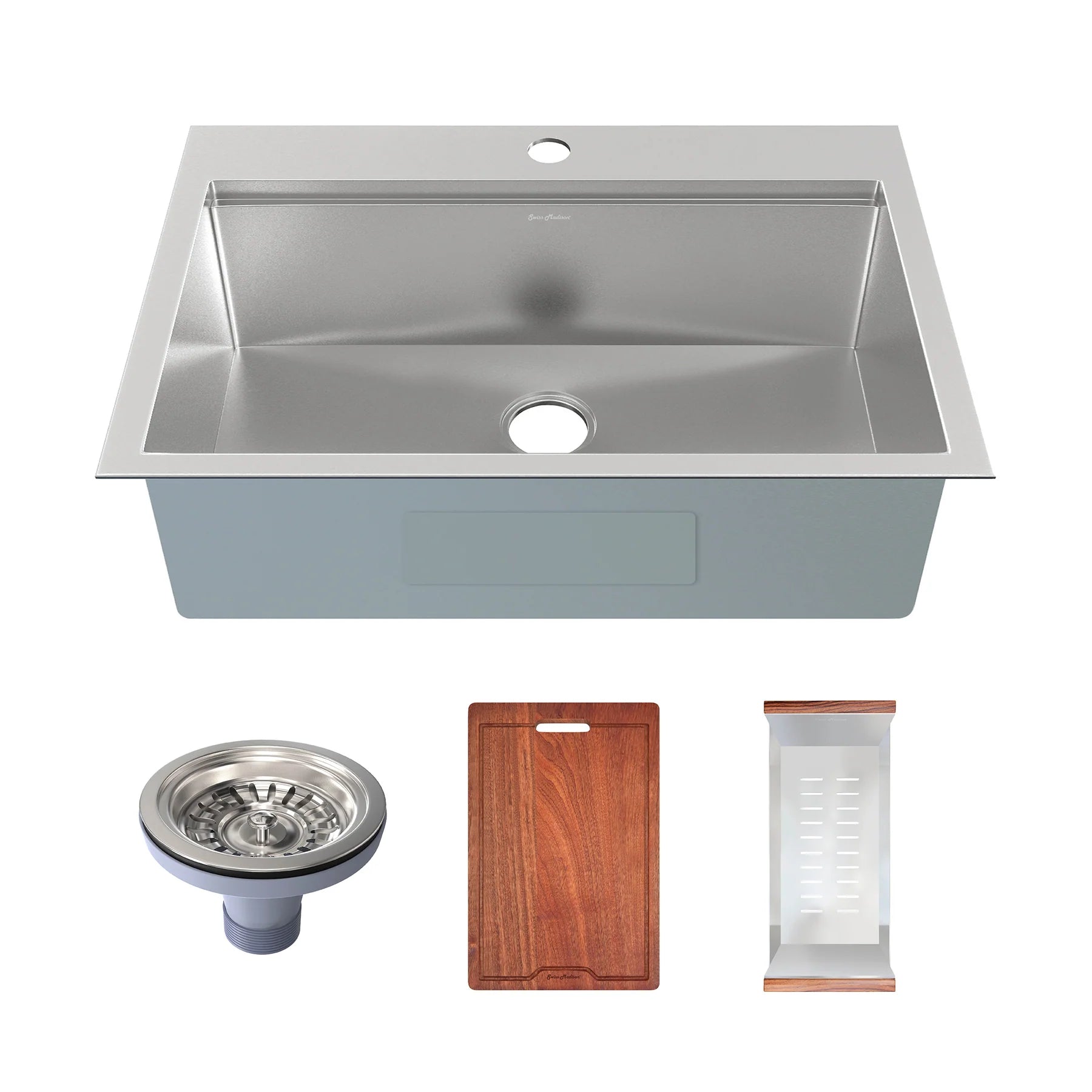 Swiss Madison Ravi 33" Single Stainless Steel Top-Mount Kitchen Workstation Sink