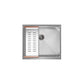 Swiss Madison Rivage 22" x 19" Single Basin Stainless Steel Undermount Kitchen Workstation Sink With Drain, Cutting Board and Colander