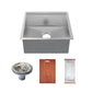 Swiss Madison Rivage 22" x 19" Single Basin Stainless Steel Undermount Kitchen Workstation Sink With Drain, Cutting Board and Colander