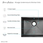 Swiss Madison Rivage 23" x 18" Black Single Basin Stainless Steel Undermount Kitchen Sink