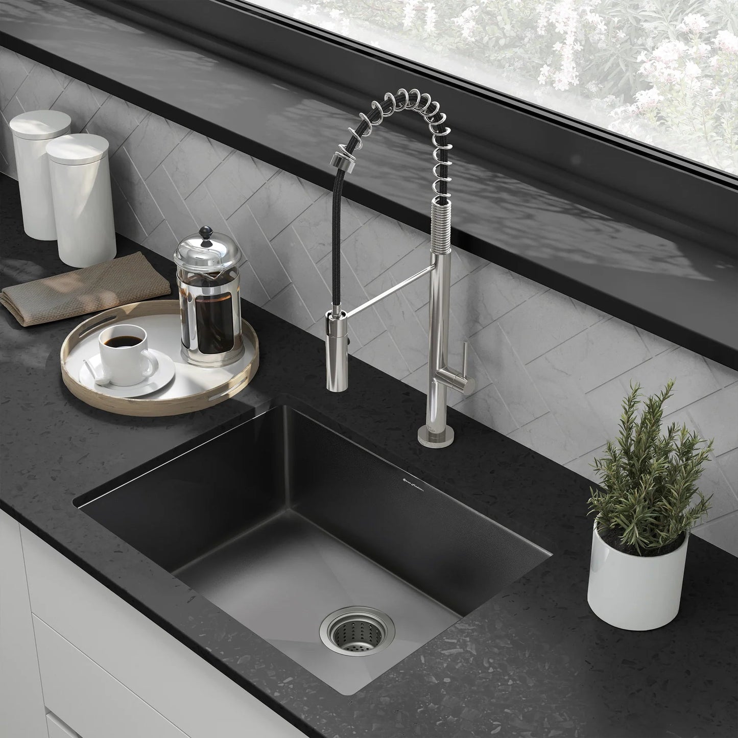 Swiss Madison Rivage 23" x 18" Black Single Basin Stainless Steel Undermount Kitchen Sink