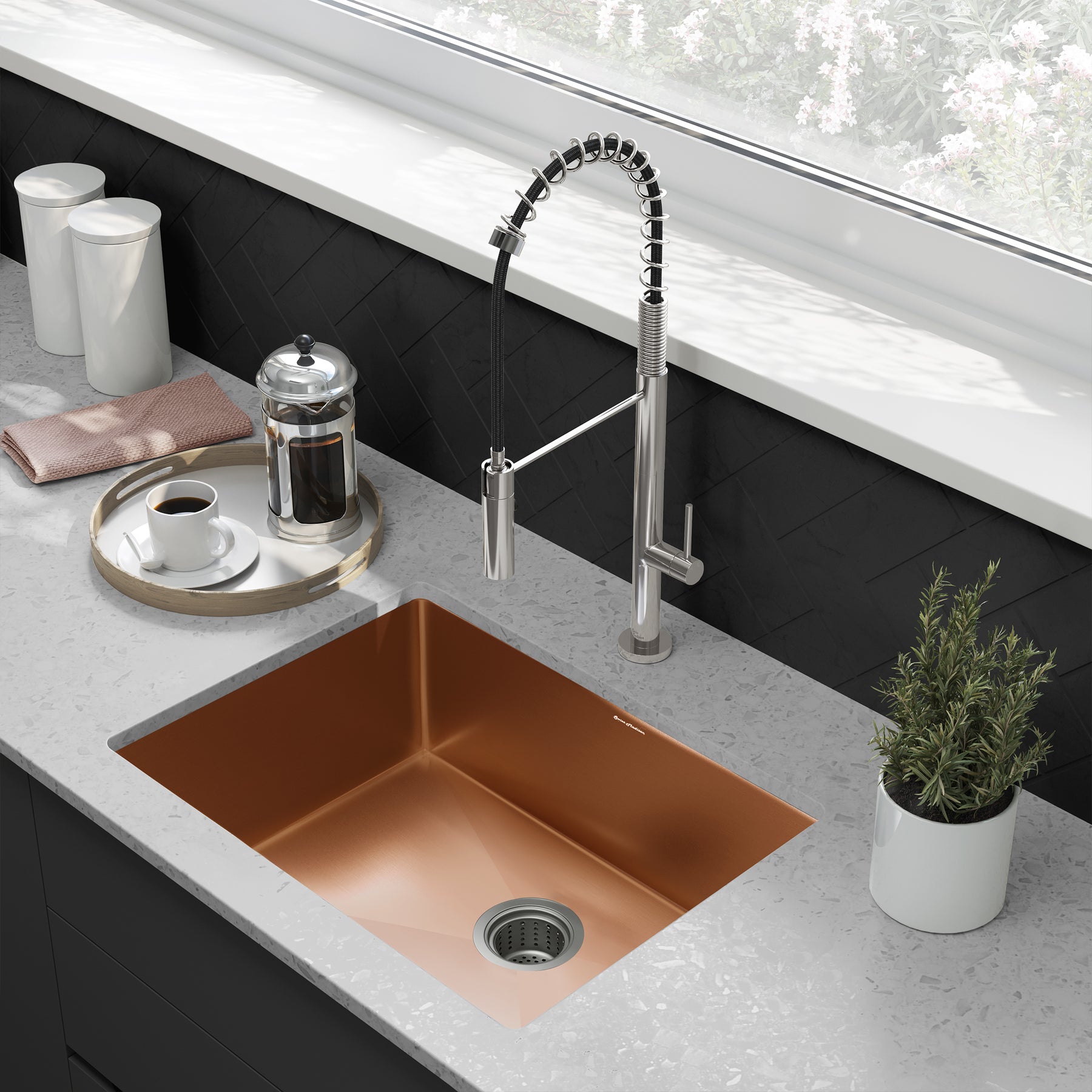 Swiss Madison Rivage 23" x 18" Rose Gold Single Basin Stainless Steel Undermount Kitchen Sink