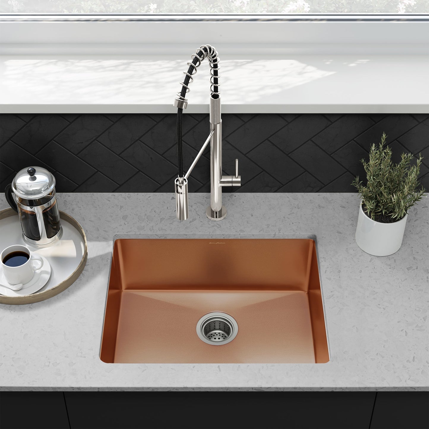 Swiss Madison Rivage 23" x 18" Rose Gold Single Basin Stainless Steel Undermount Kitchen Sink