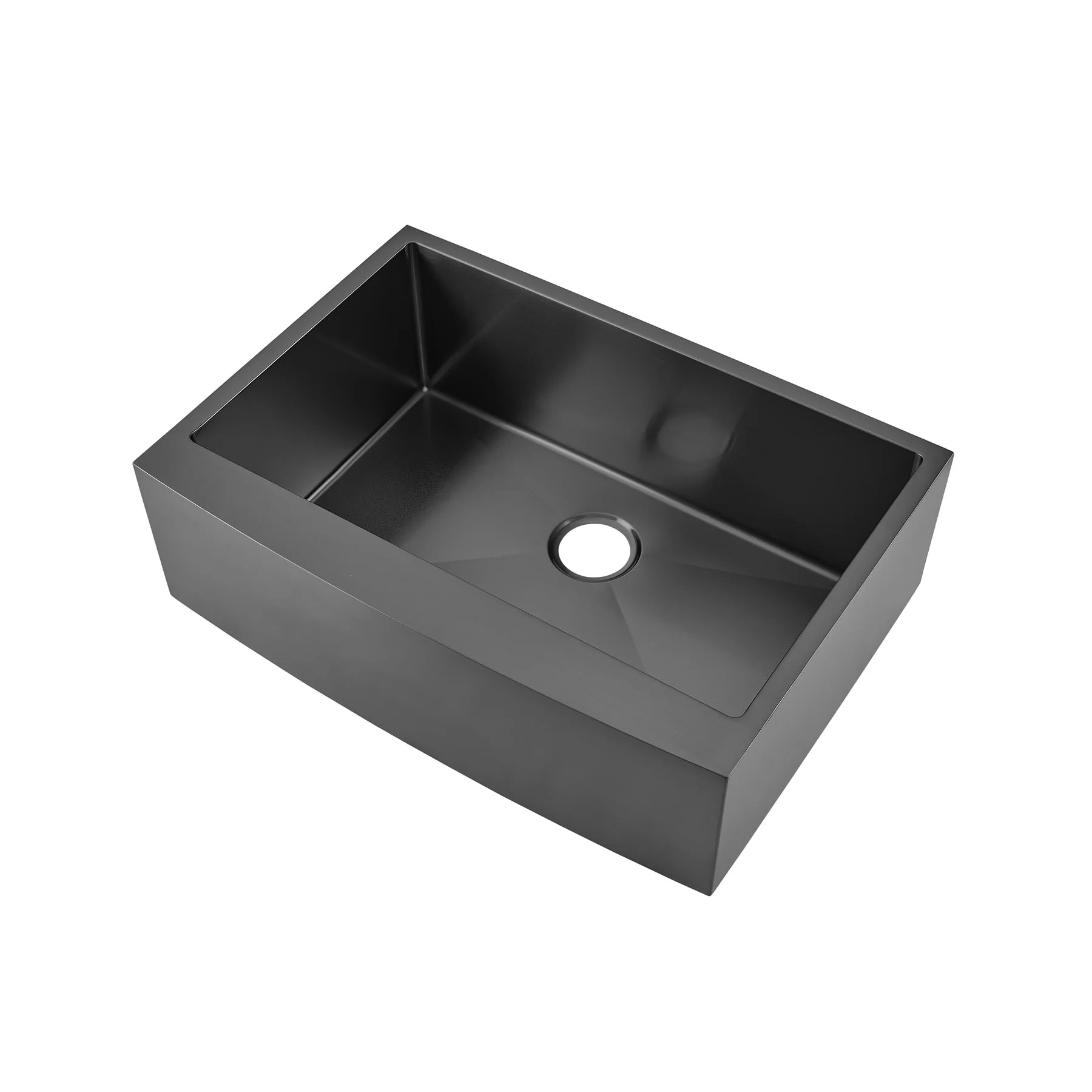 Swiss Madison Rivage 30" Single Black Stainless Steel Farmhouse Kitchen Sink With Apron