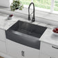 Swiss Madison Rivage 30" Single Black Stainless Steel Farmhouse Kitchen Sink With Apron