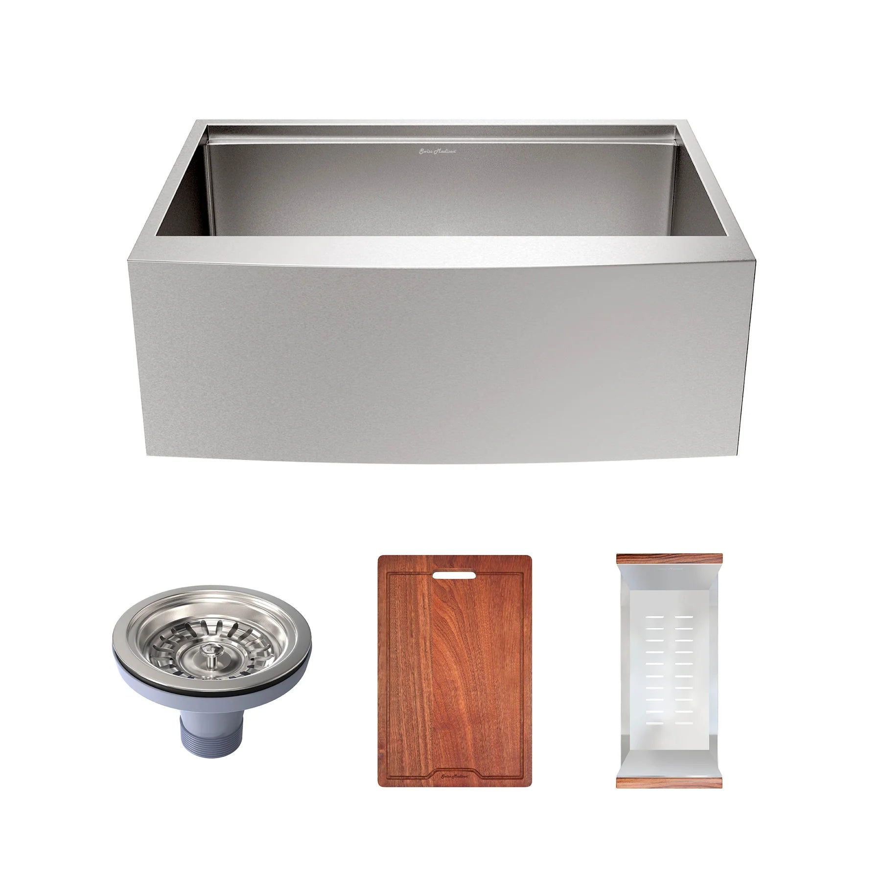 Swiss Madison Rivage 30" Single Stainless Steel Farmhouse Kitchen Workstation Sink With Apron