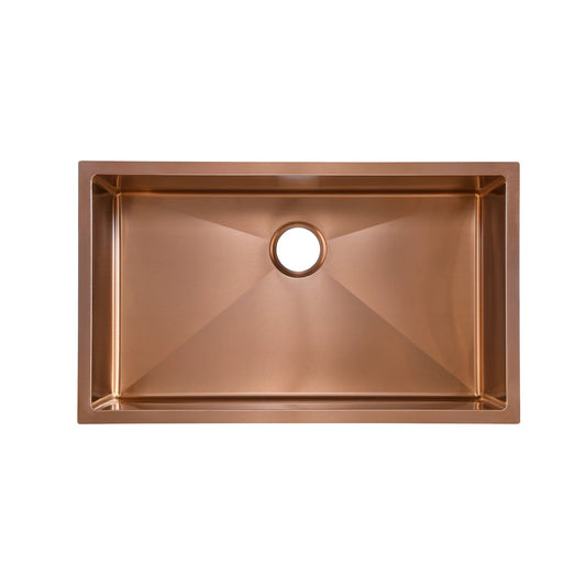 Swiss Madison Rivage 32" x 19" Single Rose Gold Stainless Steel Undermount Kitchen Sink