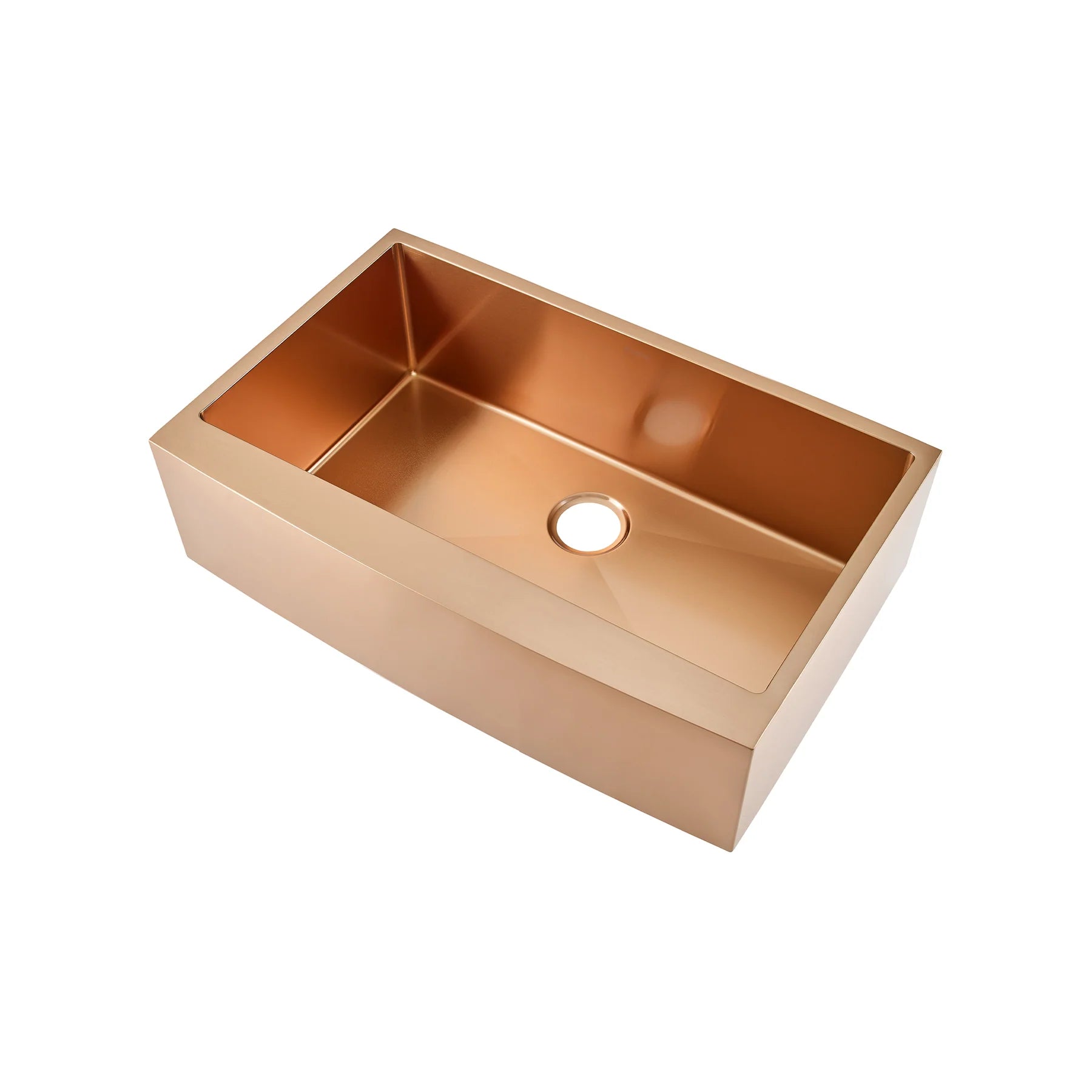 Swiss Madison Rivage 33" Single Rose Gold Stainless Steel Farmhouse Kitchen Sink With Apron