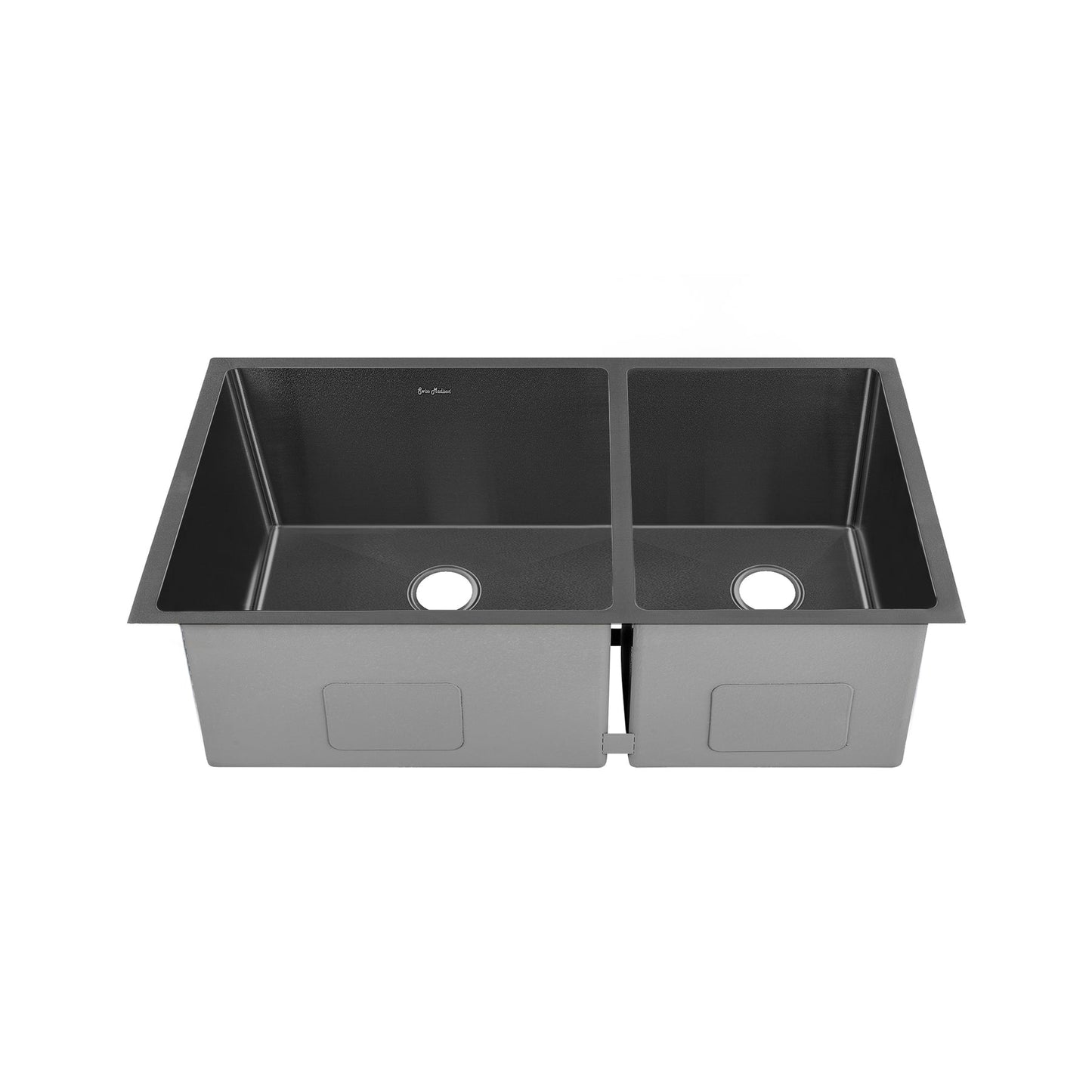 Swiss Madison Rivage 33" x 20" Black Double Basin 60/40 Stainless Steel Undermount Kitchen Sink