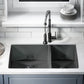 Swiss Madison Rivage 33" x 20" Black Double Basin 60/40 Stainless Steel Undermount Kitchen Sink