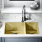 Swiss Madison Rivage 33" x 20" Gold Double Basin 60/40 Stainless Steel Undermount Kitchen Sink