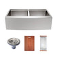 Swiss Madison Rivage 36" Double Stainless Steel Farmhouse Kitchen Workstation Sink With Apron